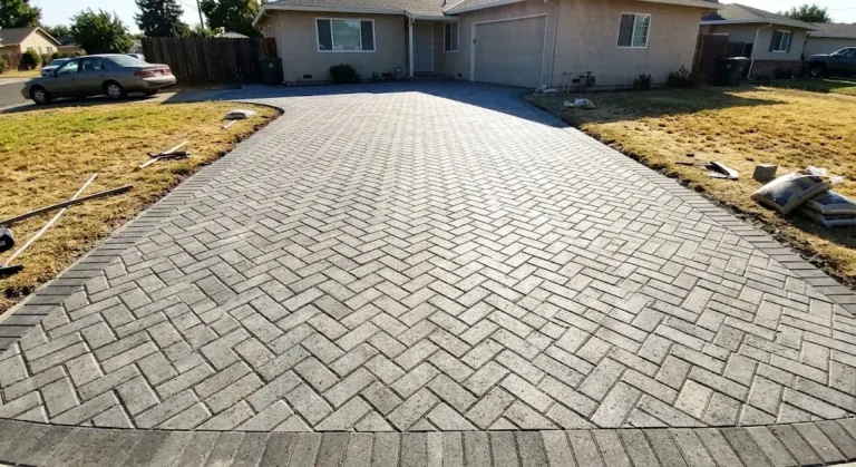 paver driveway after in modesto, ca